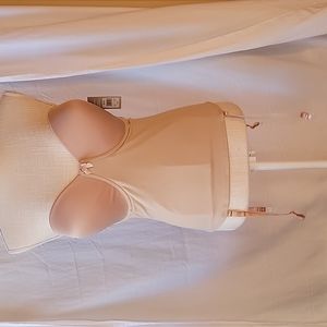 Seamless bustier with adjustable straps and clear straps option.